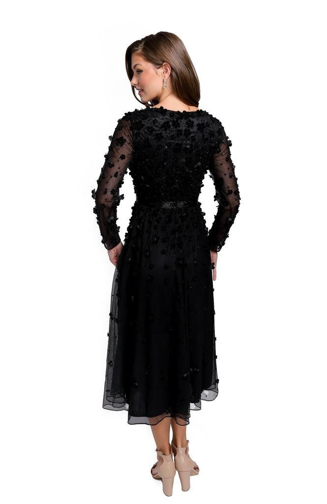 Primavera Couture Long Sleeve Tea Length Dress 11072 - The Dress Outlet