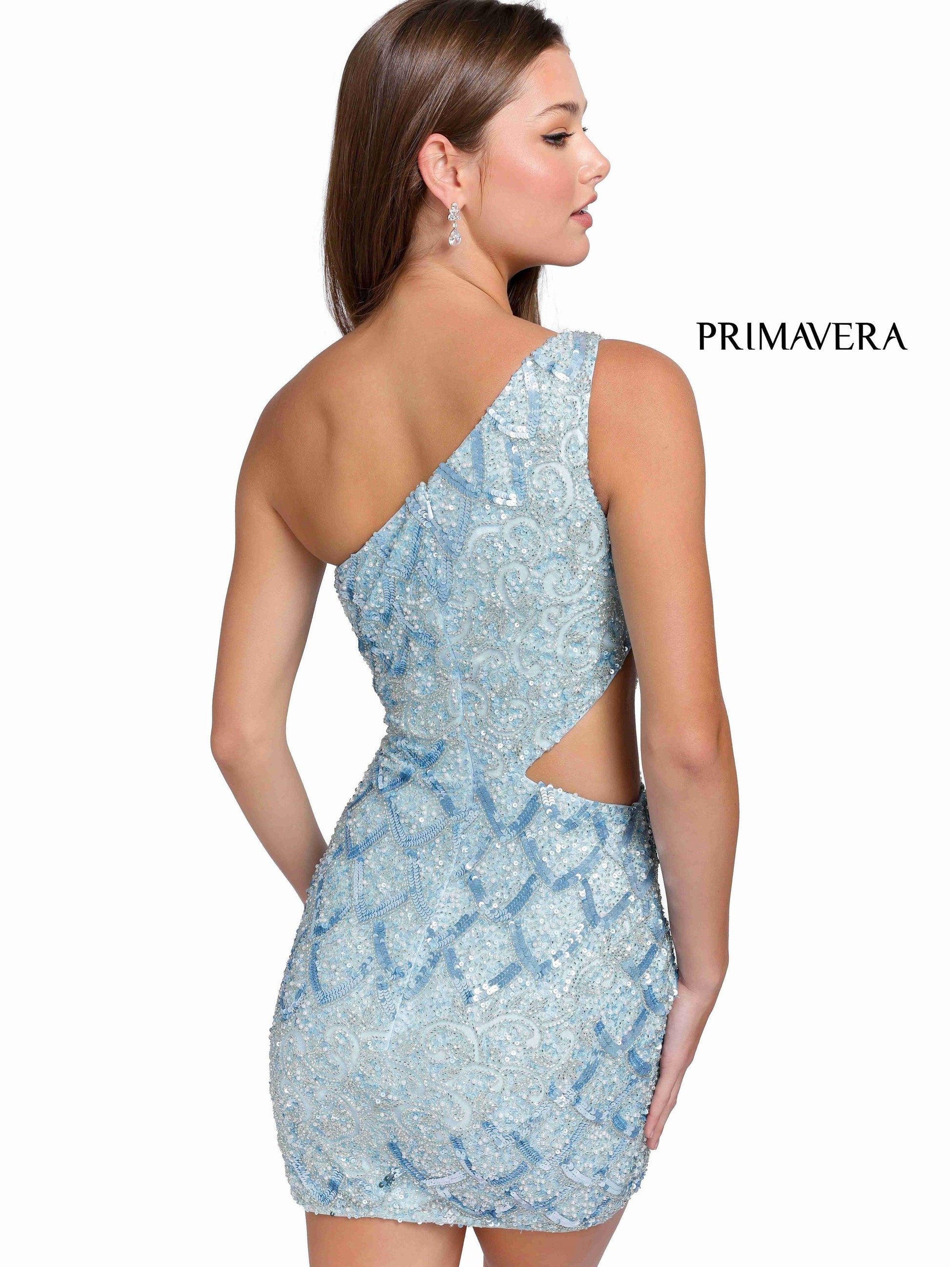Primavera Couture One Shoulder Short Dress 3504 - The Dress Outlet