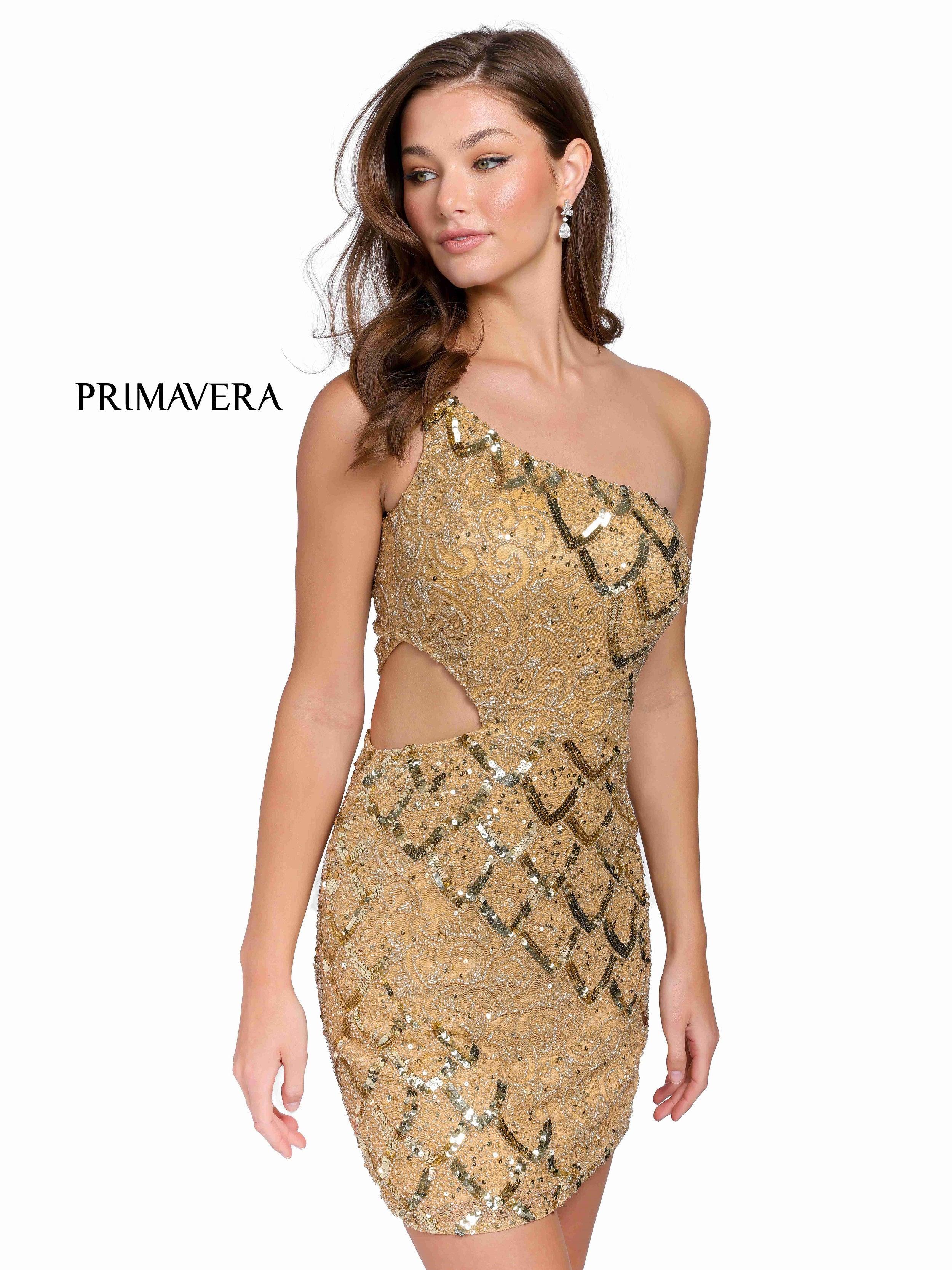 Primavera Couture One Shoulder Short Dress 3504 - The Dress Outlet