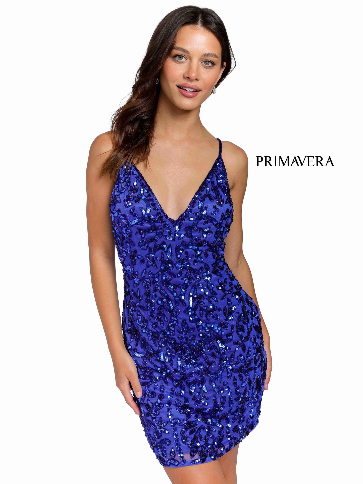 Primavera Couture Prom Short Beaded Dress 3813 - The Dress Outlet