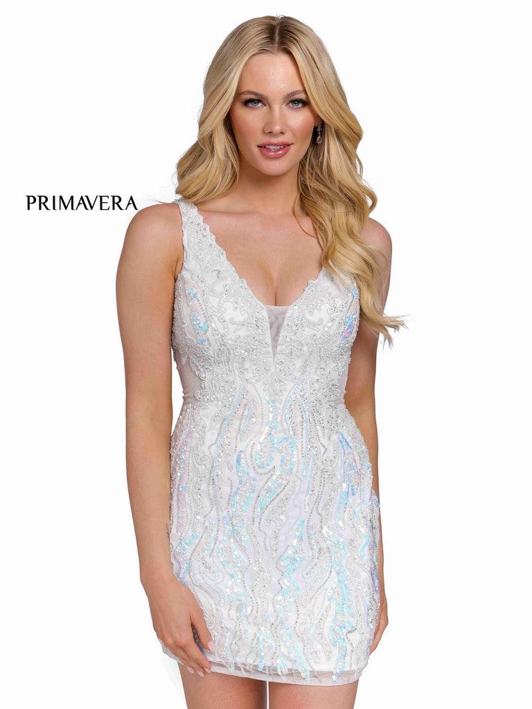 Ivory Primavera Couture Prom Short Beaded Dress 3822 for $349.0 – The ...