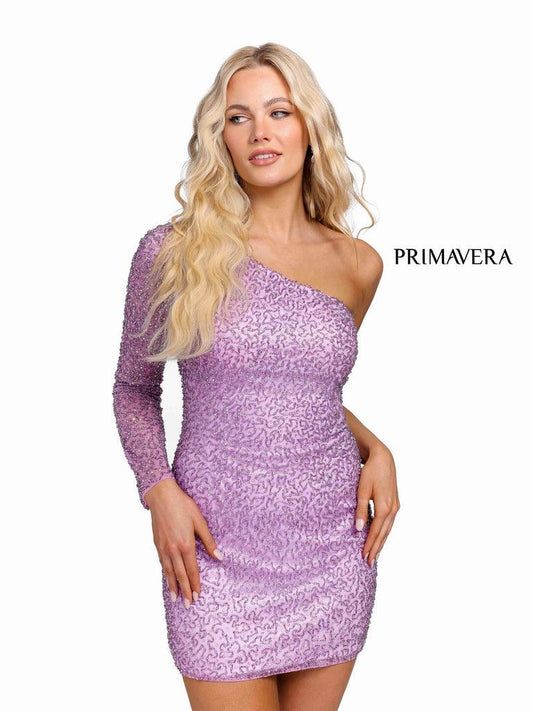 Primavera Couture Prom Short Beaded Dress 3849 - The Dress Outlet