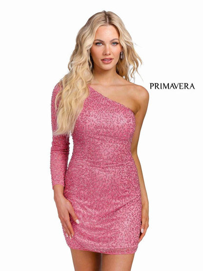 Primavera Couture Prom Short Beaded Dress 3849 - The Dress Outlet