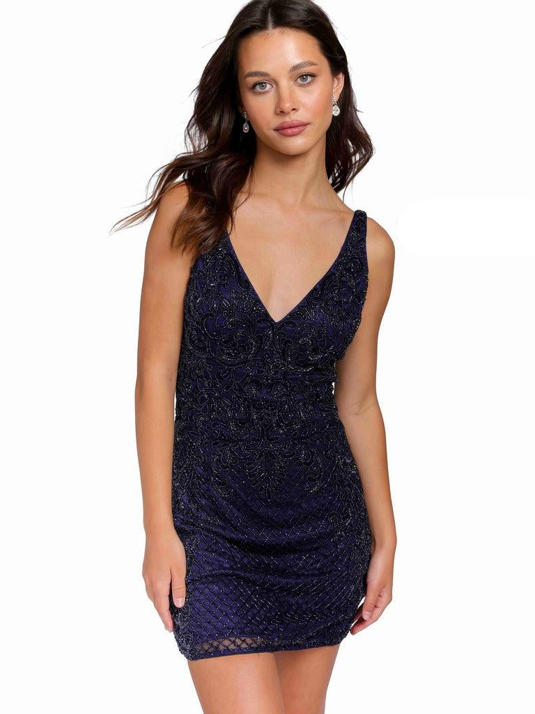 Black Primavera Couture Prom Short Cocktail Dress 3827