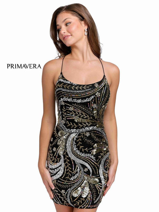 Primavera Couture Prom Short Sexy Fitted Dress 3848 - The Dress Outlet