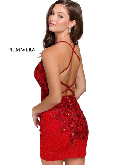 Primavera Couture Short Beaded Cocktail Dress 3516 - The Dress Outlet