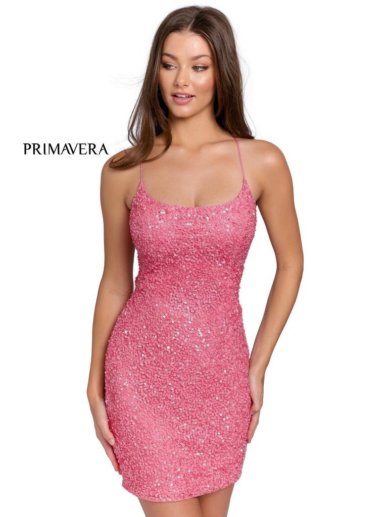 Primavera Couture Short Beaded Prom Dress 3351 - The Dress Outlet