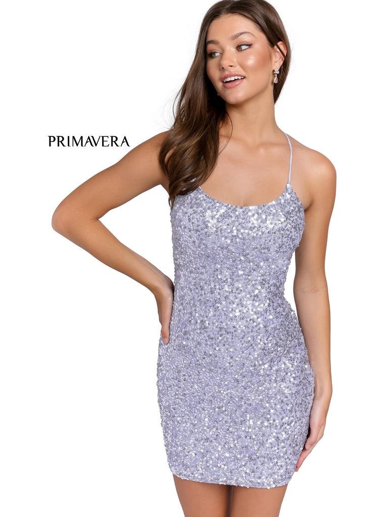 Primavera Couture Short Beaded Prom Dress 3351 - The Dress Outlet