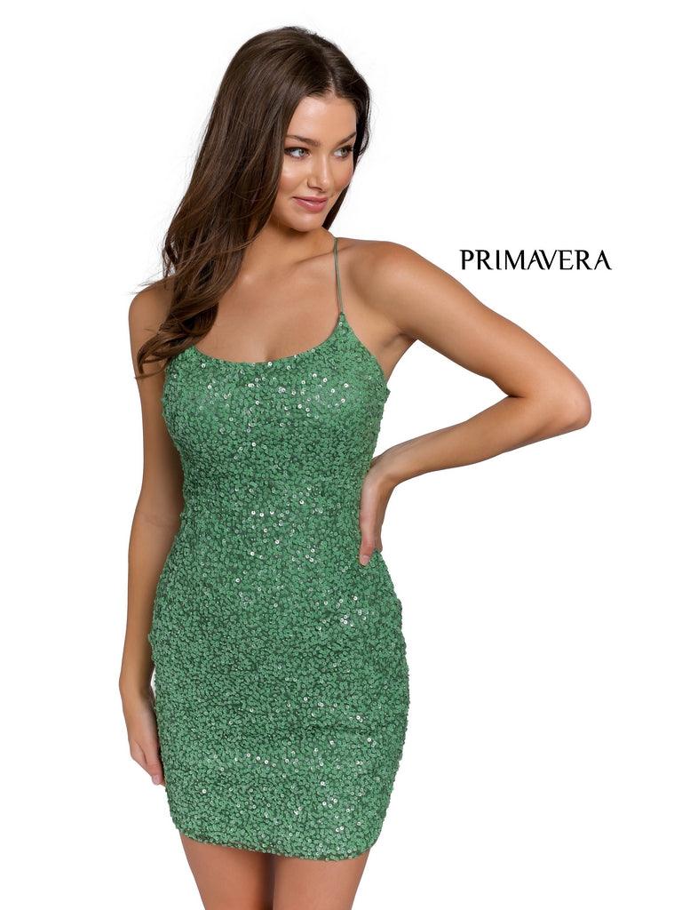 Primavera Couture Short Beaded Prom Dress 3351 - The Dress Outlet