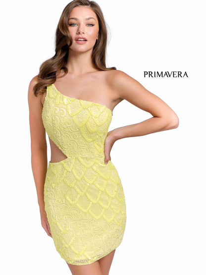 Primavera Couture Short Fitted Dress 3504 - The Dress Outlet