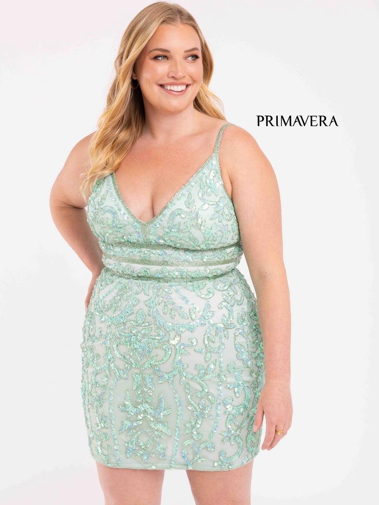 Primavera Couture Short Fitted Plus Size Dress 3882 - The Dress Outlet