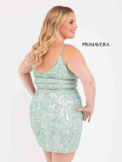 Primavera Couture Short Fitted Plus Size Dress 3882 - The Dress Outlet