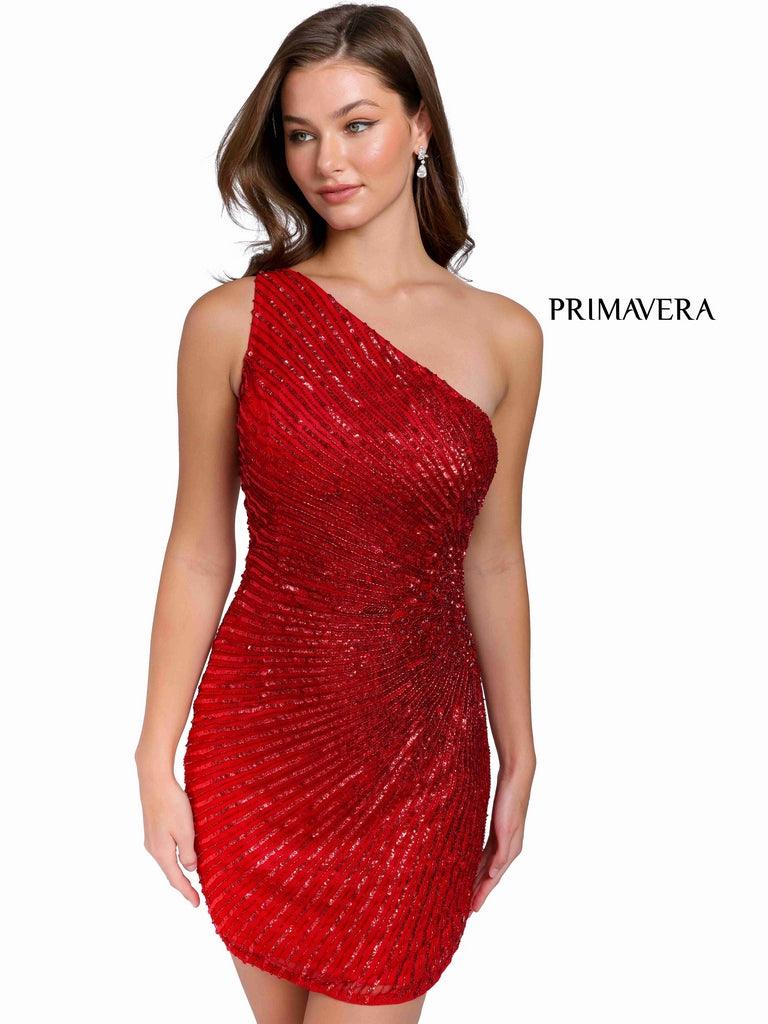 Primavera Couture Short One Shoulder Prom Dress 3830 - The Dress Outlet