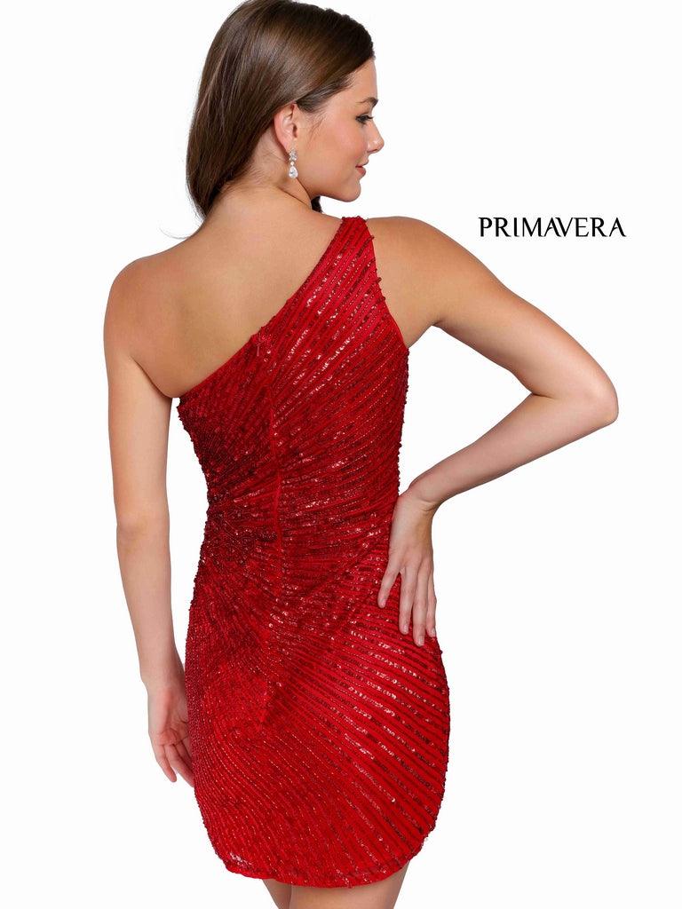 Primavera Couture Short One Shoulder Prom Dress 3830 - The Dress Outlet