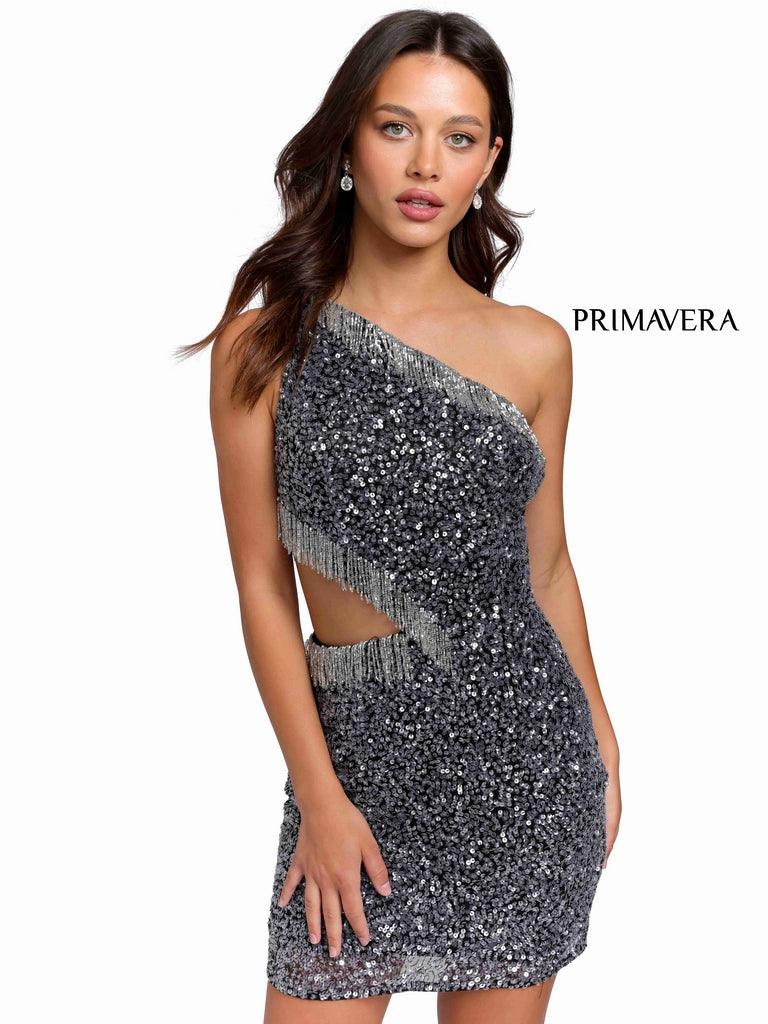 Primavera Couture Short One Shoulder Prom Dress 3863 - The Dress Outlet