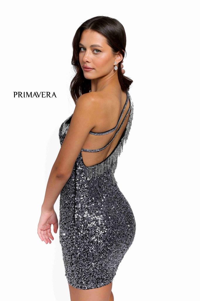 Primavera Couture Short One Shoulder Prom Dress 3863 - The Dress Outlet