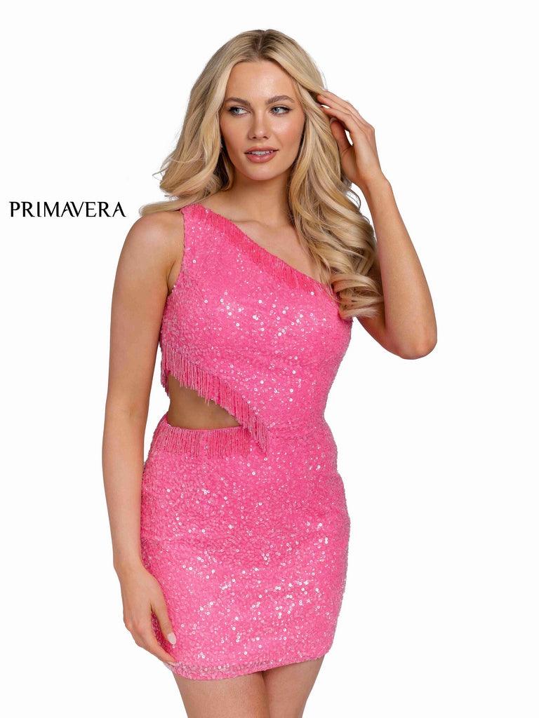 Primavera Couture Short One Shoulder Prom Dress 3863 - The Dress Outlet