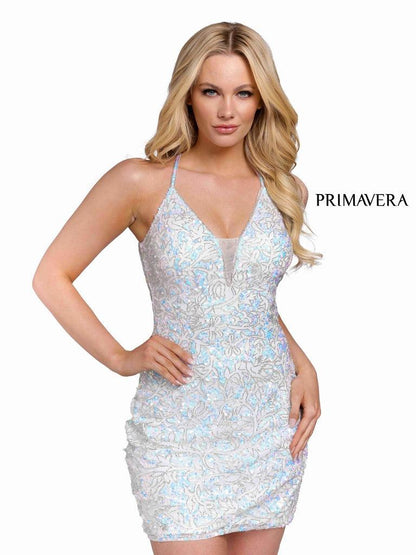 Primavera Couture Short Prom Fitted Dress 3832 - The Dress Outlet