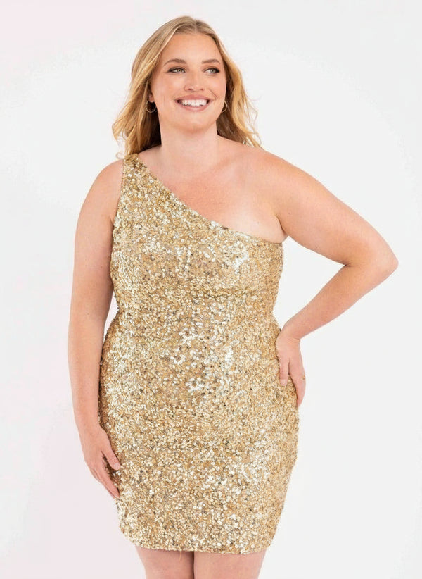 Primavera Couture Short Sequins Plus Size Dress 3883