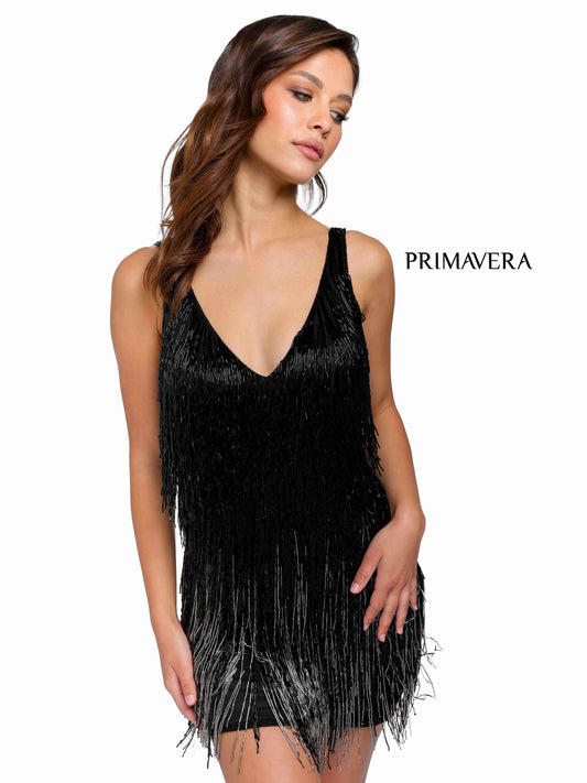 Primavera Couture Short Sleeveless Prom Dress 3803 - The Dress Outlet