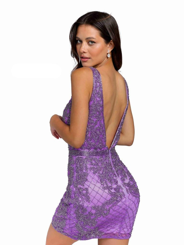 Primavera Couture Short Sleeveless Prom Dress 3856 - The Dress Outlet