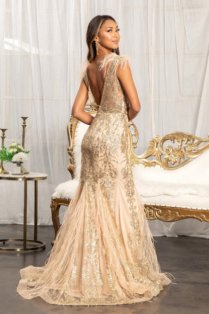 Prom Long Formal Glitter Mesh Mermaid Dress Sale - The Dress Outlet
