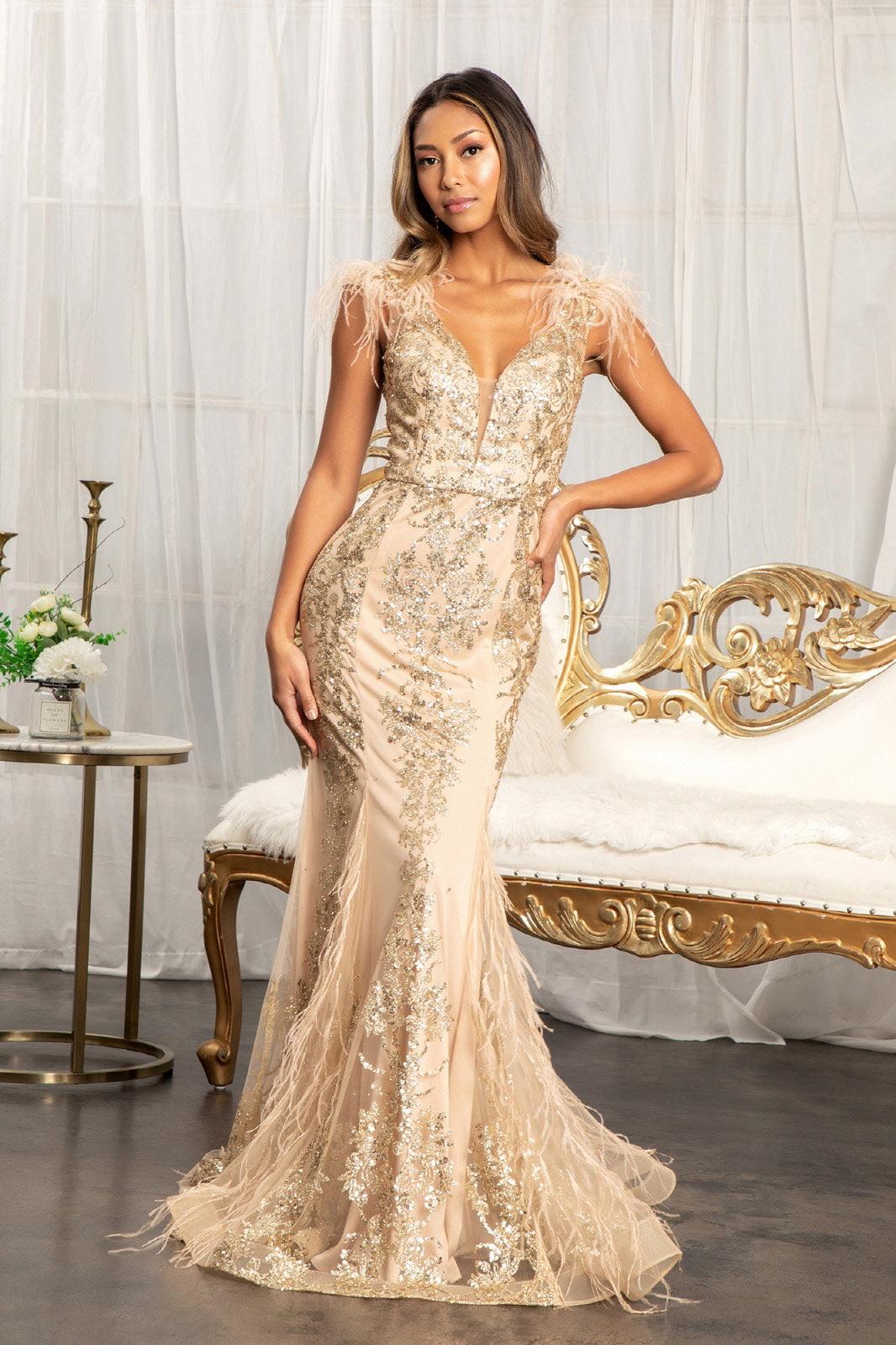Prom Long Formal Glitter Mesh Mermaid Dress