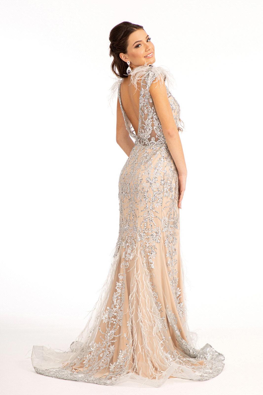 Prom Long Formal Glitter Mesh Mermaid Dress