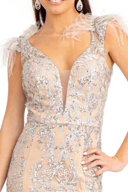 Prom Long Formal Glitter Mesh Mermaid Dress - The Dress Outlet