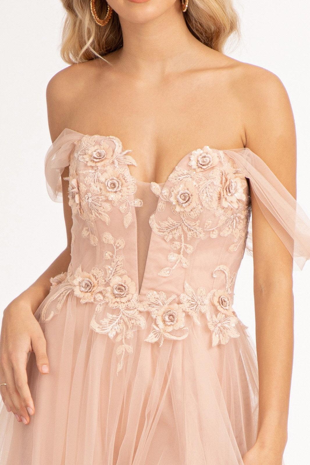 Prom Long Formal Mesh Evening Dress