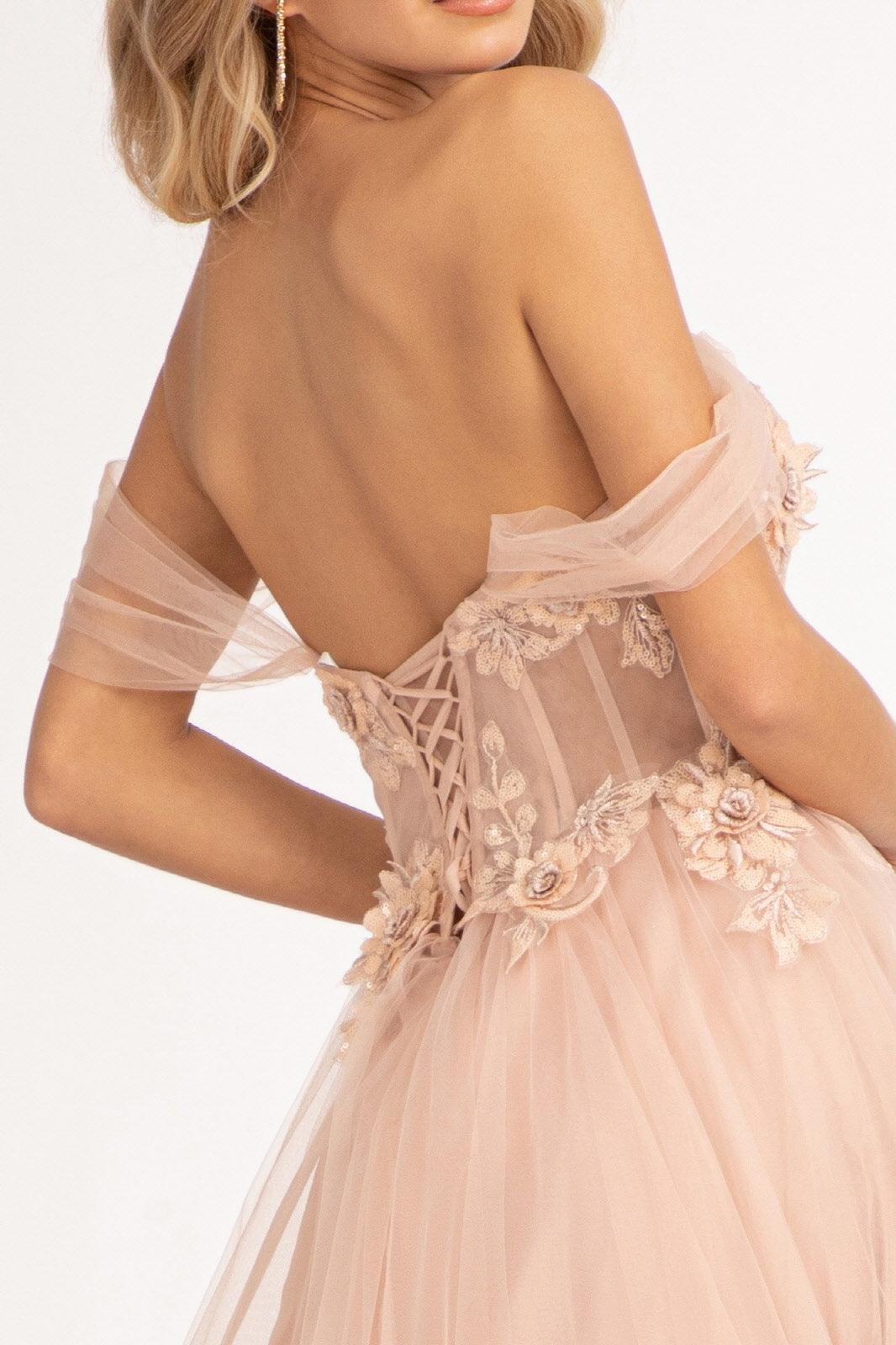 Prom Long Formal Mesh Evening Dress