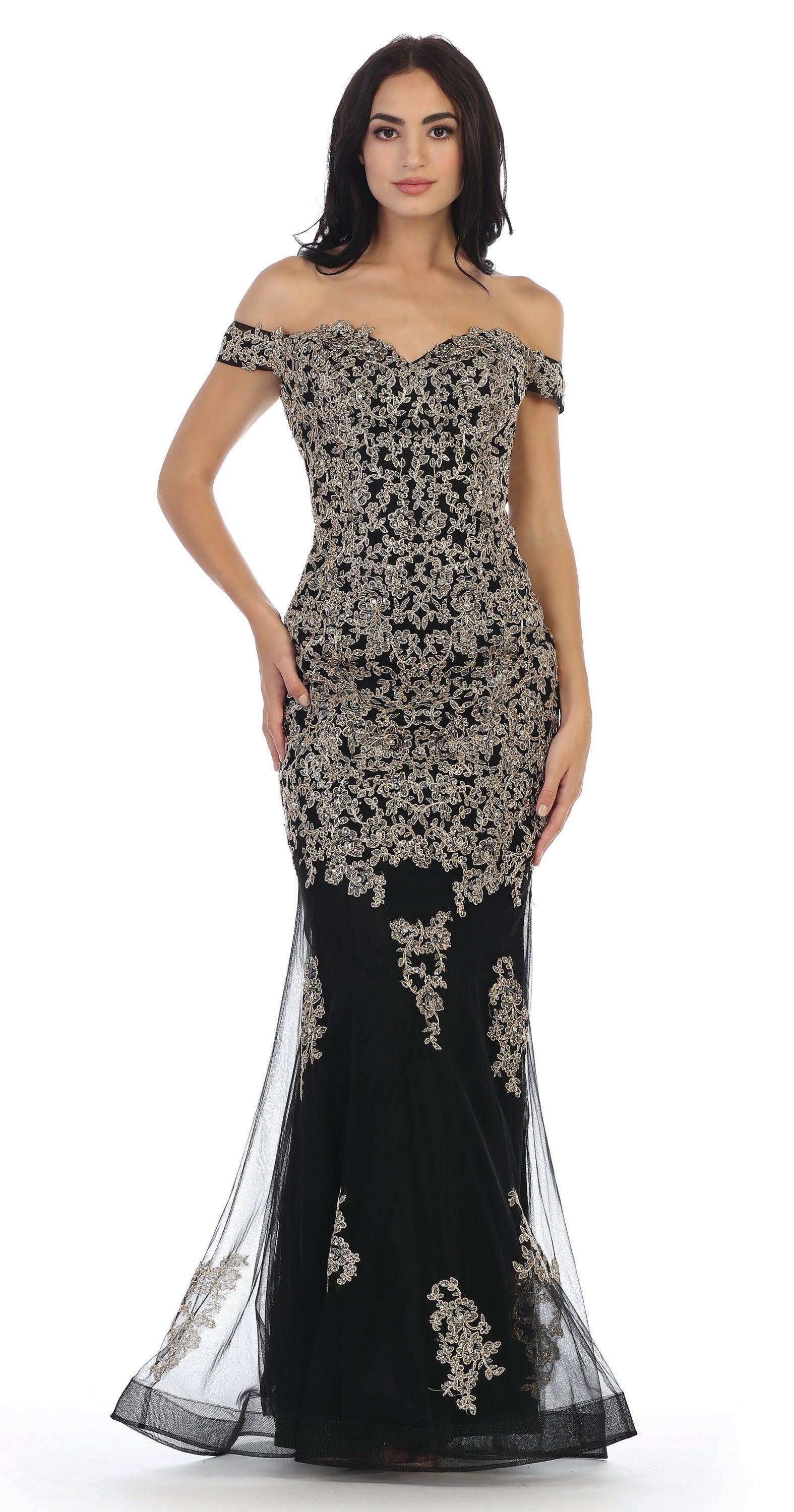Prom Long Off Shoulder Fitted Formal Dress