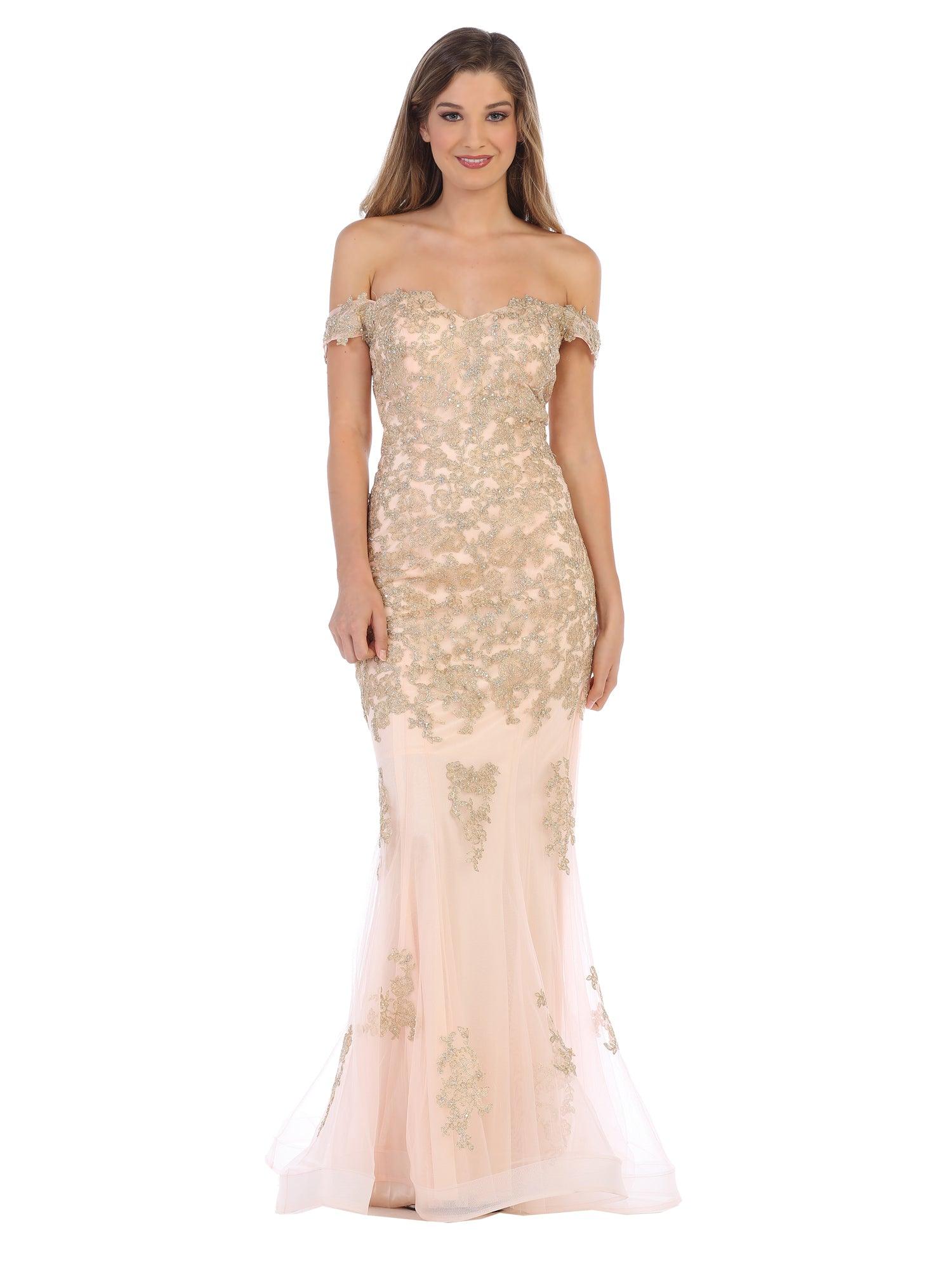 Prom Long Off Shoulder Fitted Formal Dress