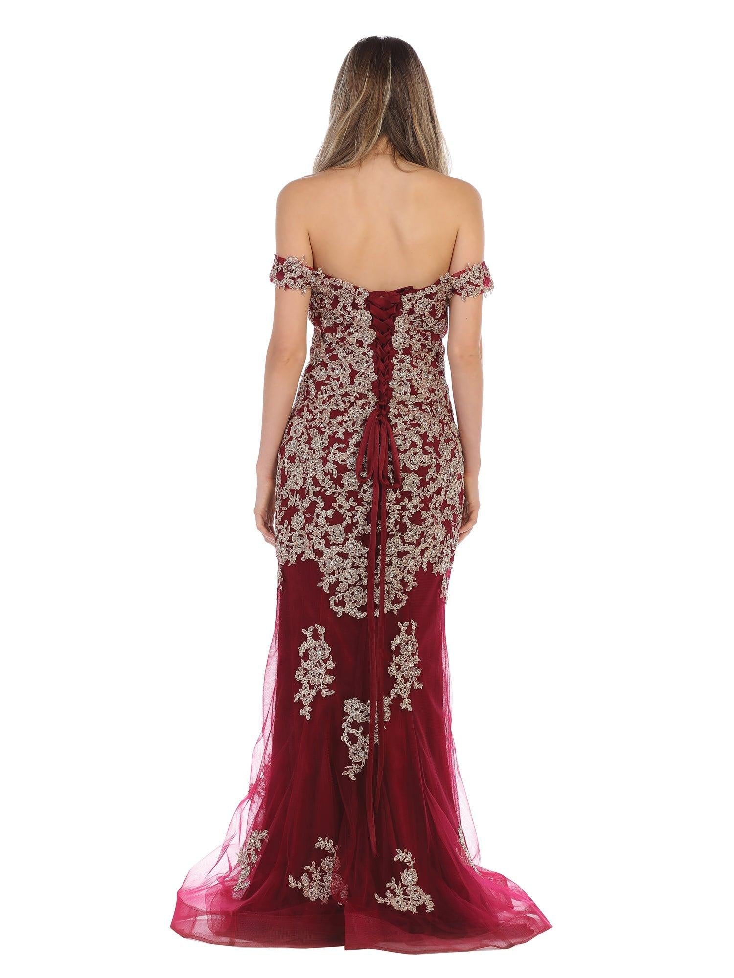 Prom Long Off Shoulder Fitted Formal Dress
