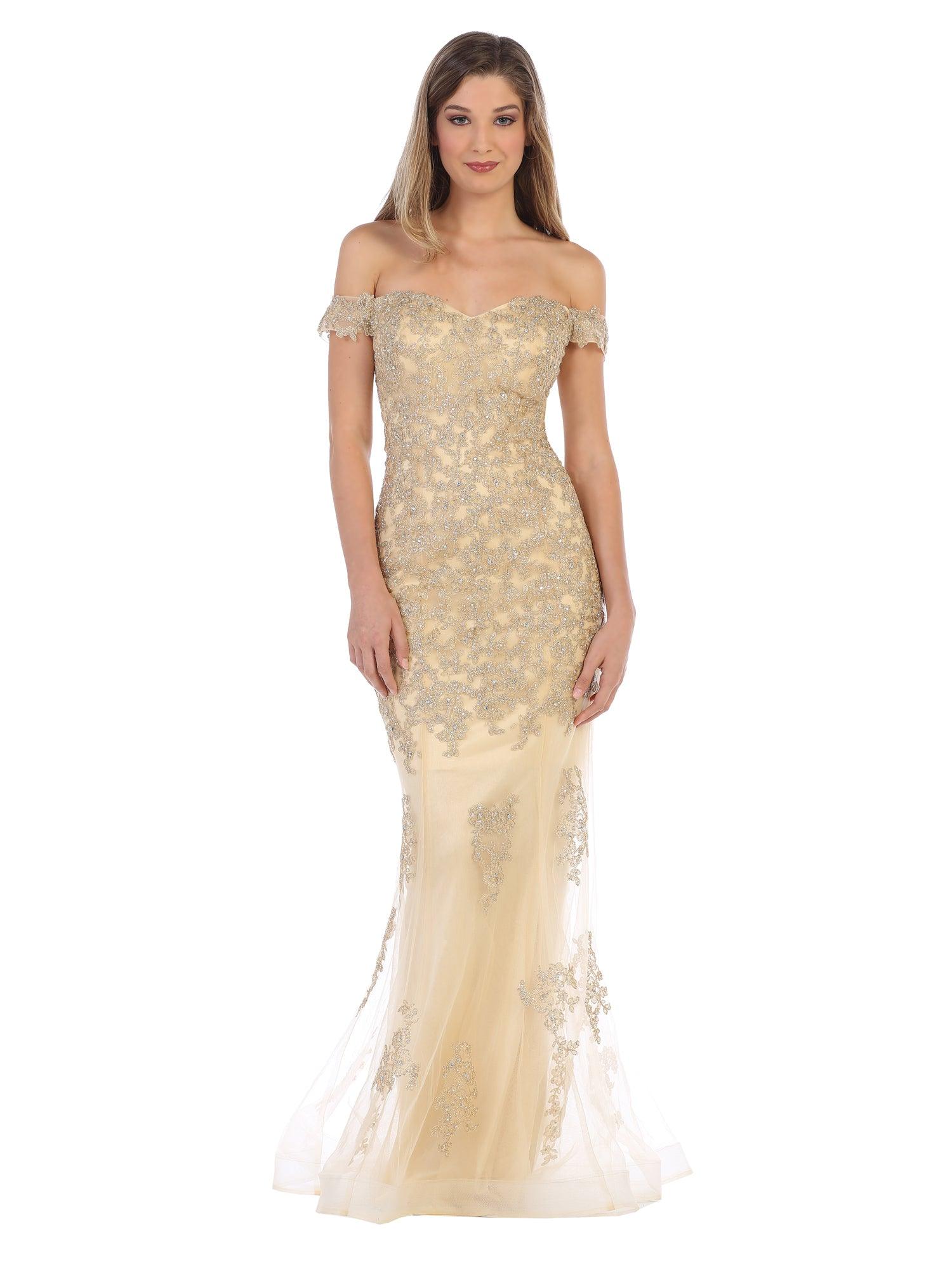 Prom Long Off Shoulder Fitted Formal Dress