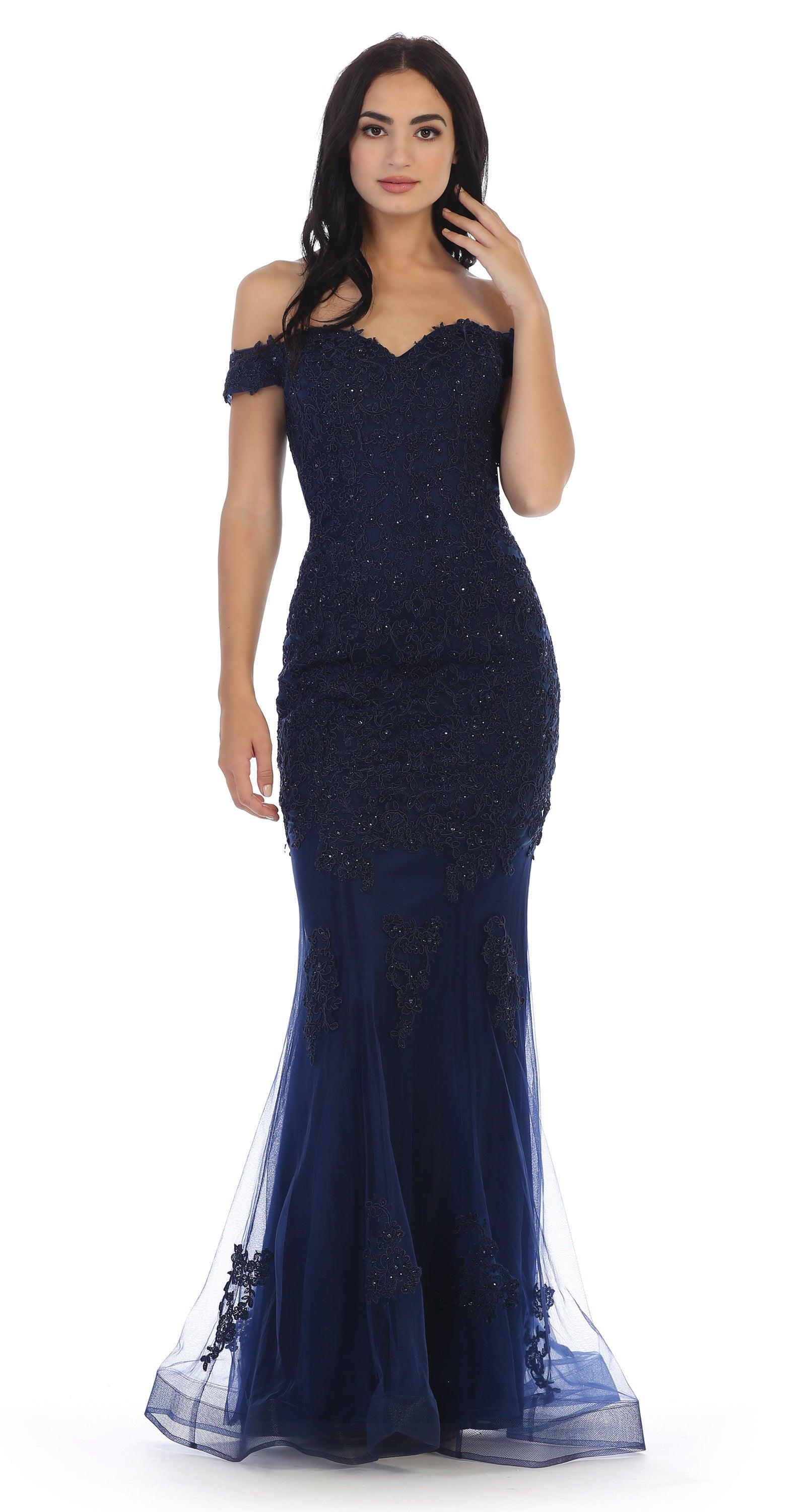 Prom Long Off Shoulder Fitted Formal Dress