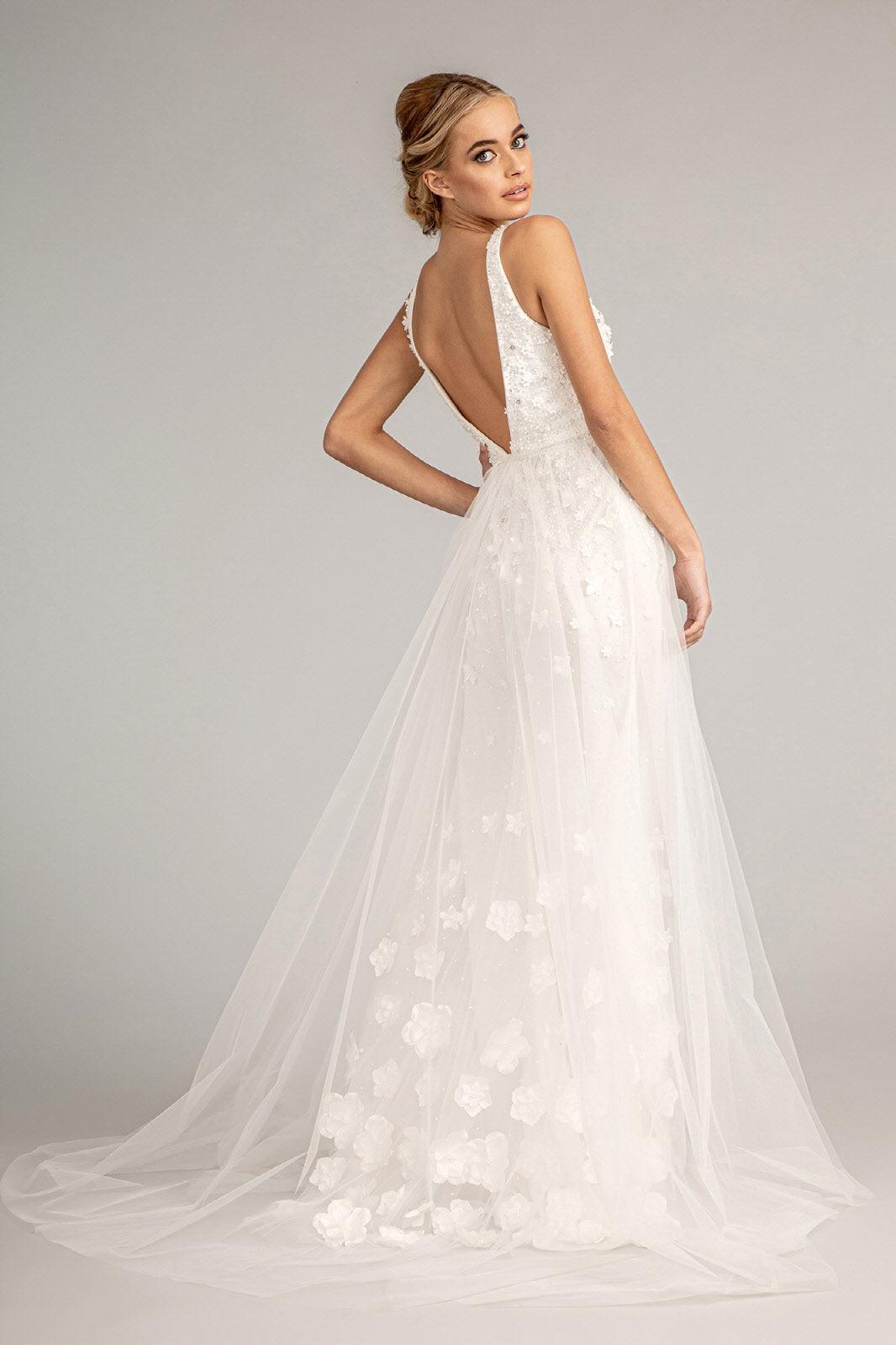 Prom Long Sleeveless Formal Mesh Mermaid Gown - The Dress Outlet