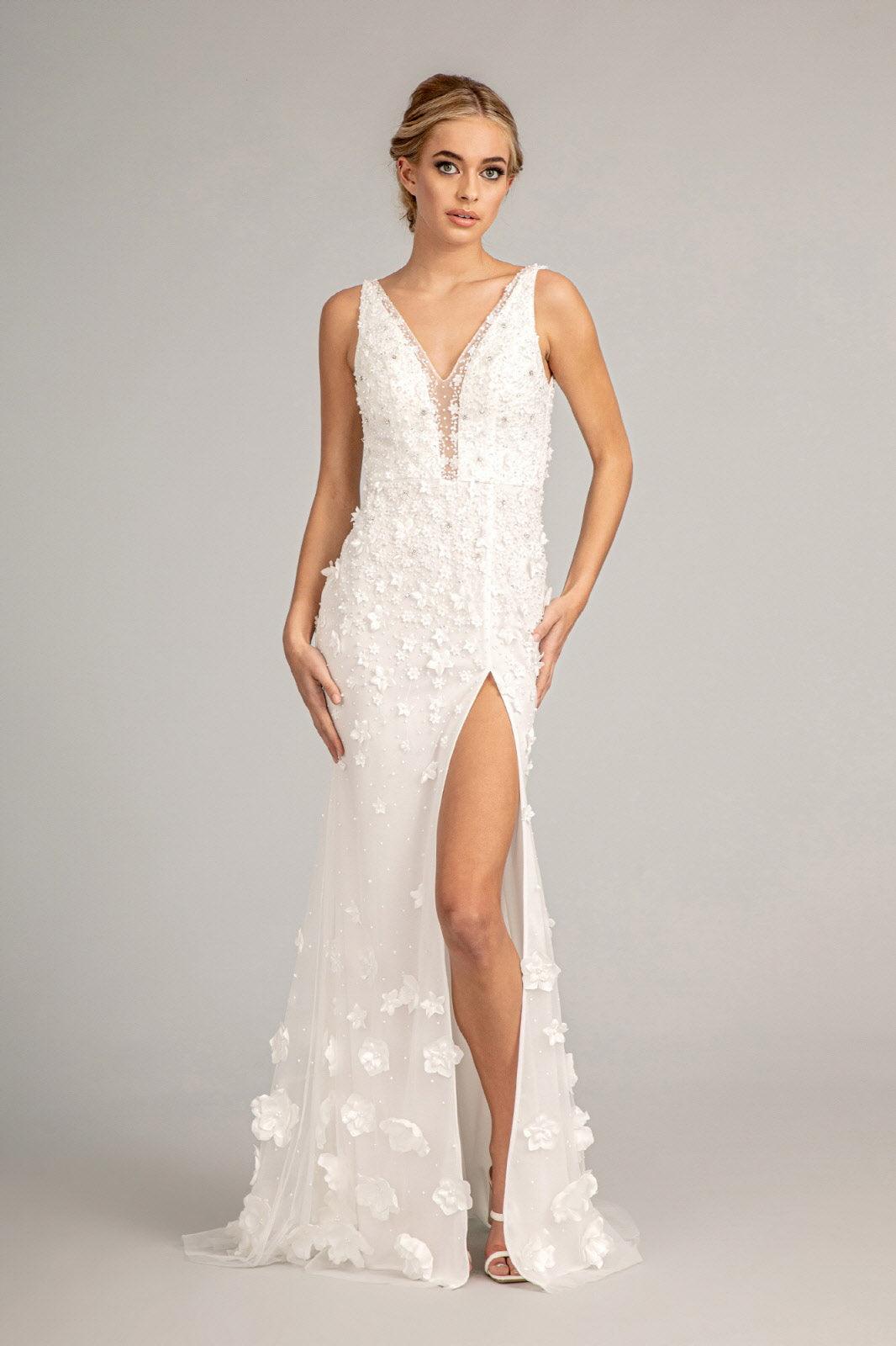 Prom Long Sleeveless Formal Mesh Mermaid Gown - The Dress Outlet