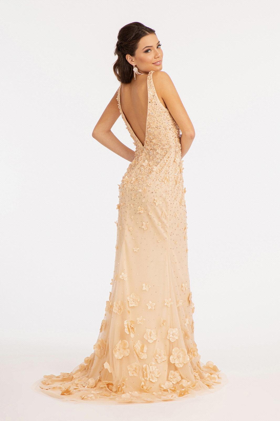 Prom Long Sleeveless Formal Mesh Mermaid Gown