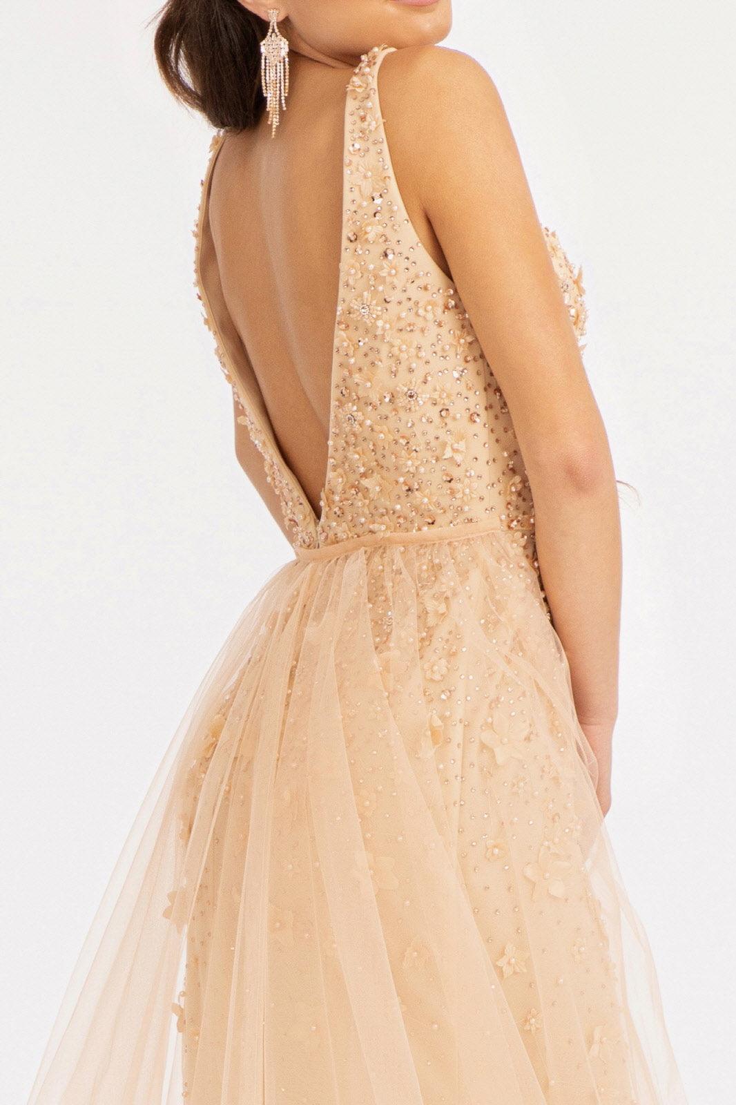 Prom Long Sleeveless Formal Mesh Mermaid Gown