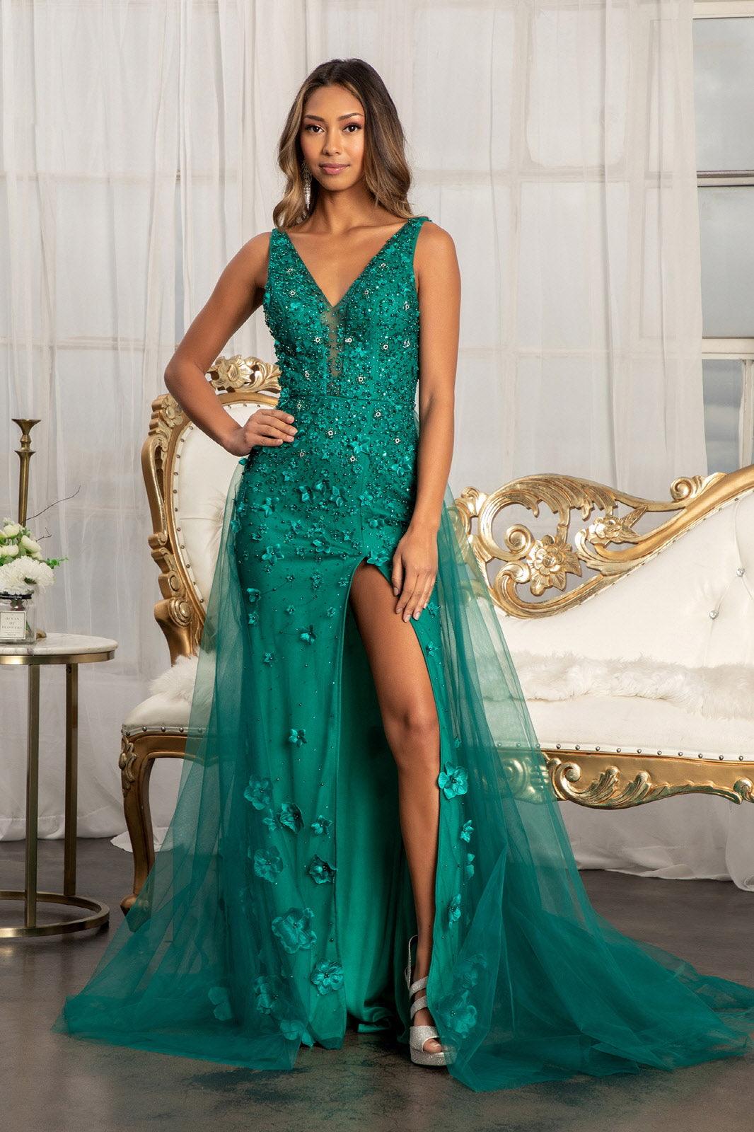 Prom Long Sleeveless Formal Mesh Mermaid Gown