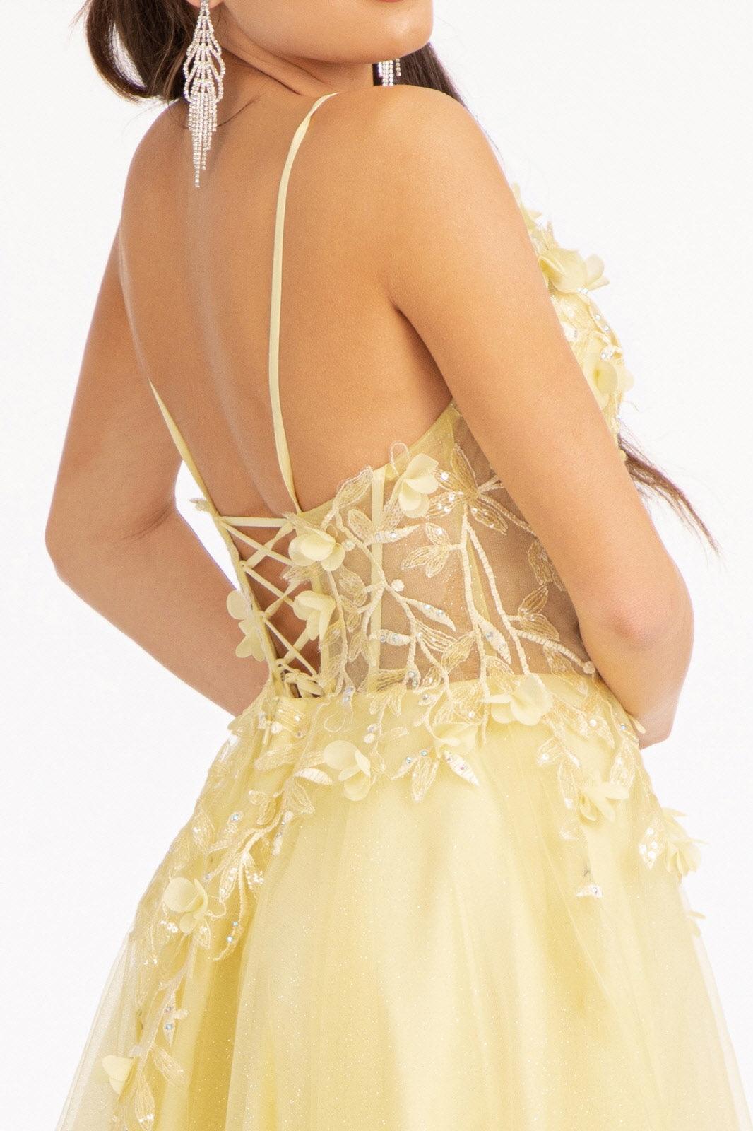 Prom Long Spaghetti Strap Mesh Formal Dress - The Dress Outlet