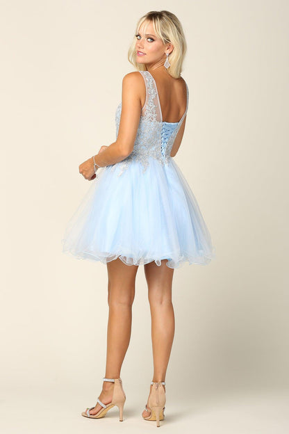 Prom Short Sleeveless Homecoming Cocktail Dress - The Dress Outlet