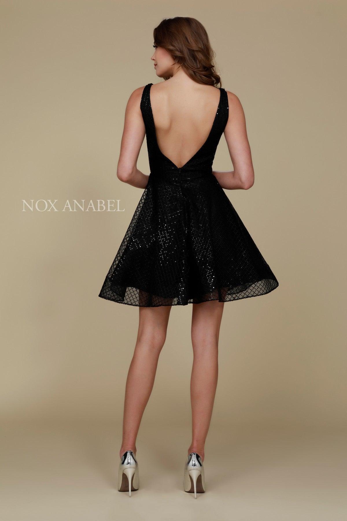 Prom Short Sleeveless Homecoming Glitter Dress - The Dress Outlet