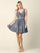 Prom Short Sleeveless Metallic Cocktail Dress - The Dress Outlet