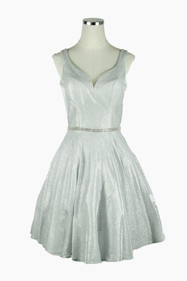 Prom Short Sleeveless Metallic Glitter Cocktail Dress by Cinderella Couture 8013J - Rose Gold / XL Prom Short Sleeveless Metallic Glitter Cocktail Dress by Cinderella Couture 8013J - Rose Gold / XL