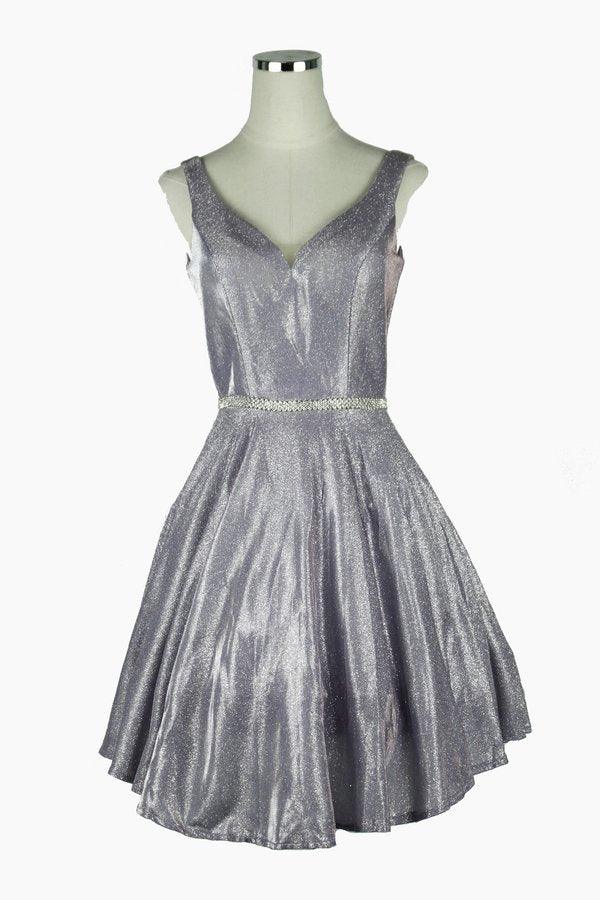 Prom Short Sleeveless Metallic Glitter Cocktail Dress by Cinderella Couture 8013J - Rose Gold / XL Prom Short Sleeveless Metallic Glitter Cocktail Dress by Cinderella Couture 8013J - Rose Gold / XL