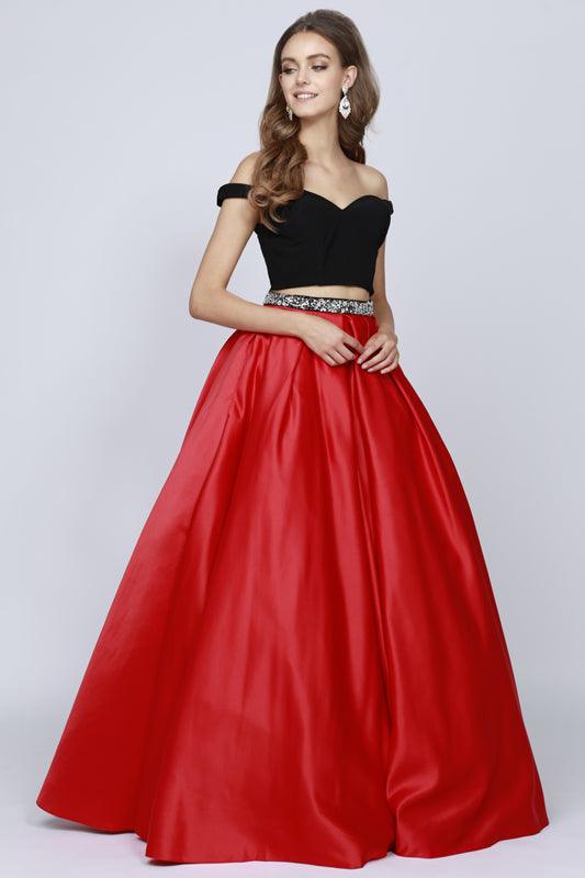 Quinceanera Long Off Shoulder Two Piece Ball Gown