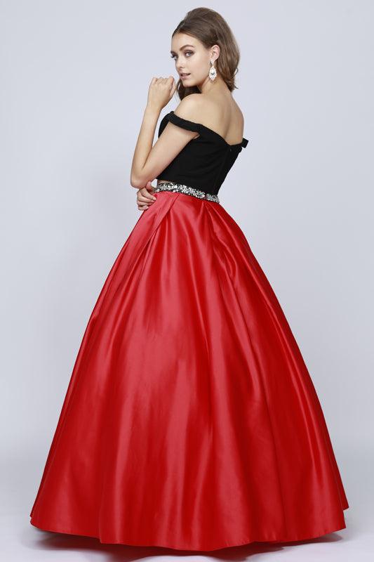 Quinceanera Long Off Shoulder Two Piece Ball Gown