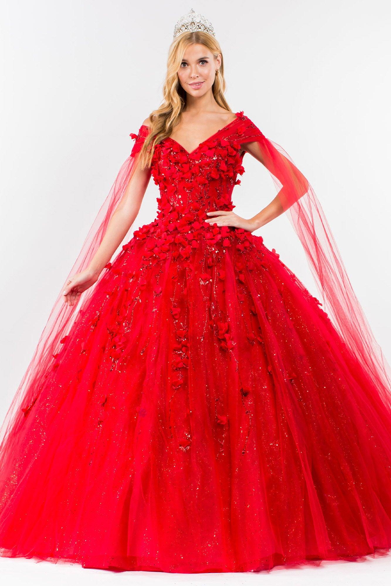 red sweet sixteen dresses Quinceanera Sweet 16 Long Mesh Gown